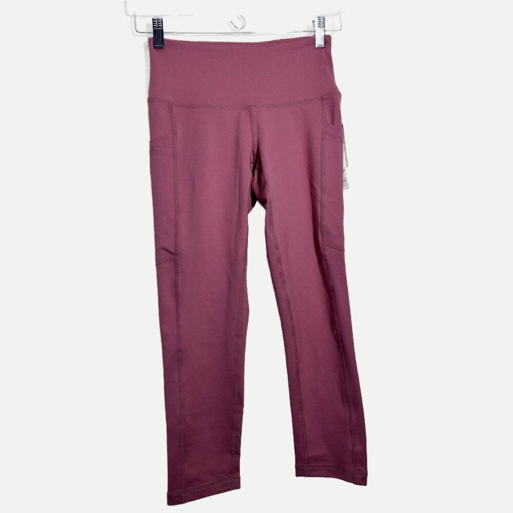 NWT Zella High Waist Daily Pocket Crop‎ Leggings Purple Mesa Womens X-Small